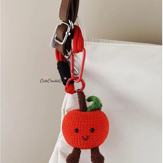 CCS Cute red apple doll bag charm keychain pendant niche luxury gift