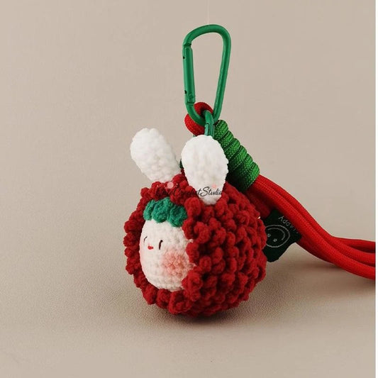 CCS Crocheted Bayberry Rabbit Dumpling Doll Bag Charm Keychain Small Gift