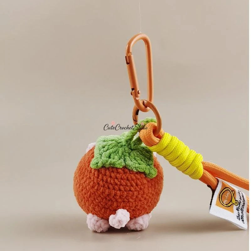 CCS Crocheted persimmon pig doll bag charm keychain gift