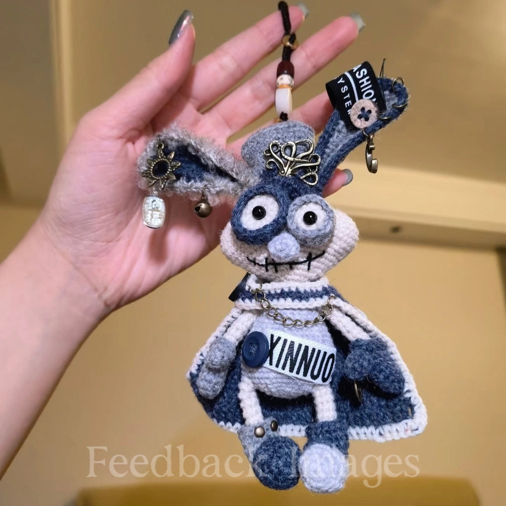 Handcrafted Steampunk Crochet Rabbit Art Doll - Made to Order Crochet Art Doll