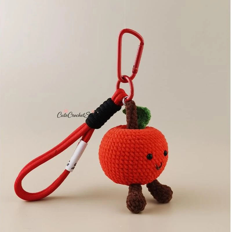CCS Cute red apple doll bag charm keychain pendant niche luxury gift