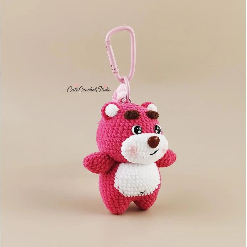CCS Super cute strawberry bear bag charm keychain, a sophisticated and unique gift.