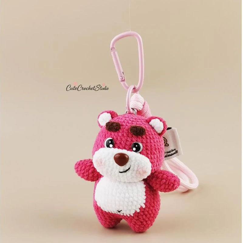 CCS Super cute strawberry bear bag charm keychain, a sophisticated and unique gift.