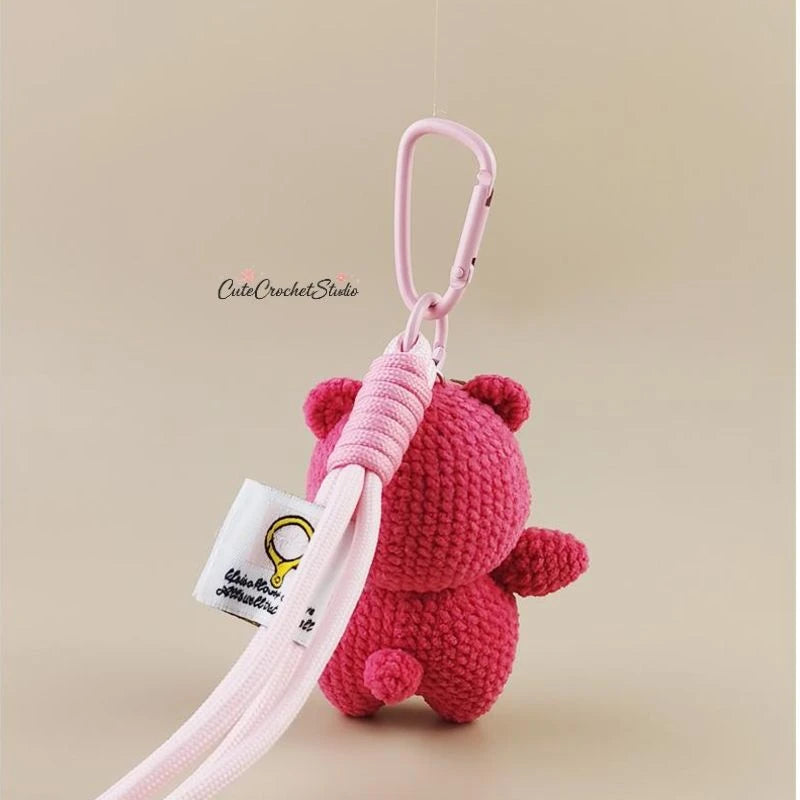 CCS Super cute strawberry bear bag charm keychain, a sophisticated and unique gift.