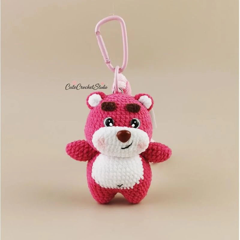 CCS Super cute strawberry bear bag charm keychain, a sophisticated and unique gift.