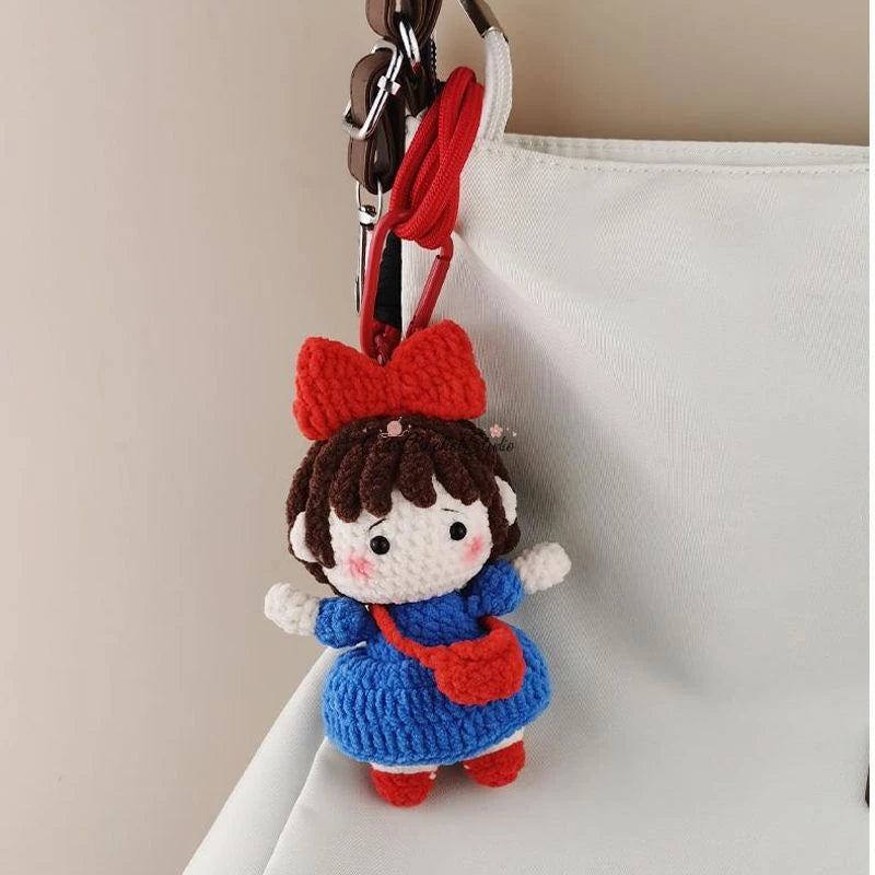 CCS Cute handmade crocheted witch Kiki delivery bag charm keychain pendant high-end gift