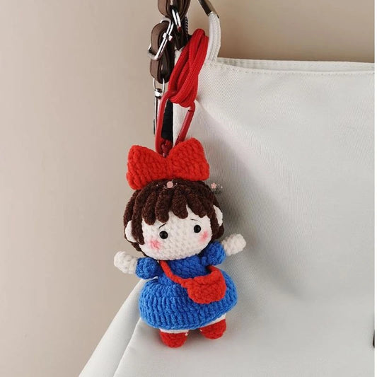 CCS Cute handmade crocheted witch Kiki delivery bag charm keychain pendant high-end gift