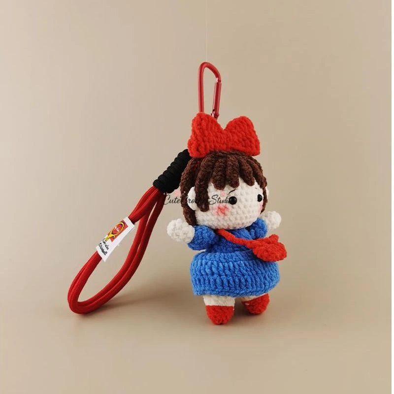CCS Cute handmade crocheted witch Kiki delivery bag charm keychain pendant high-end gift