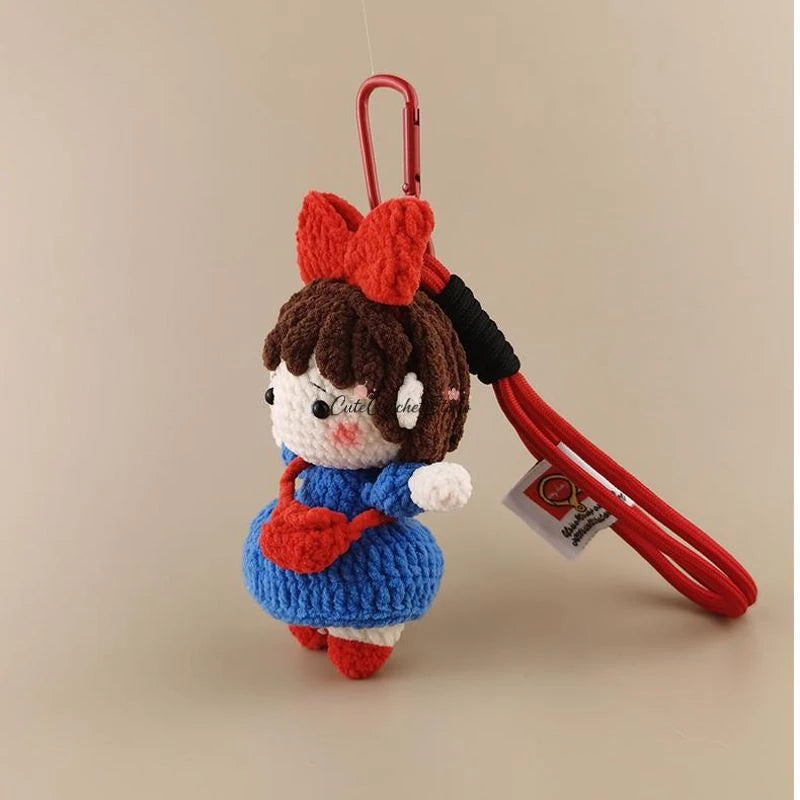 CCS Cute handmade crocheted witch Kiki delivery bag charm keychain pendant high-end gift