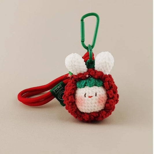 CCS Crocheted Bayberry Rabbit Dumpling Doll Bag Charm Keychain Small Gift