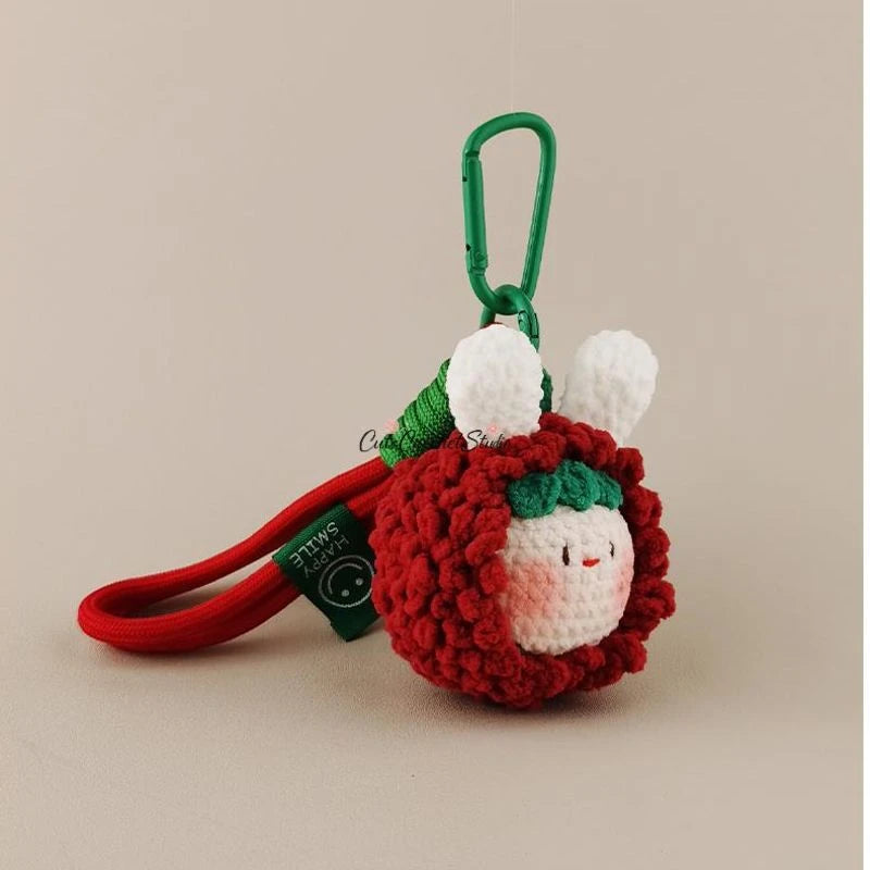 CCS Crocheted Bayberry Rabbit Dumpling Doll Bag Charm Keychain Small Gift