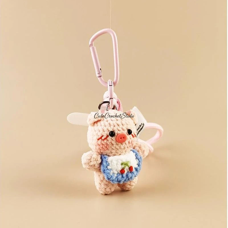 CCS Super cute bib piggy wool bag pendant bag pendant keychain mobile phone pendant gift