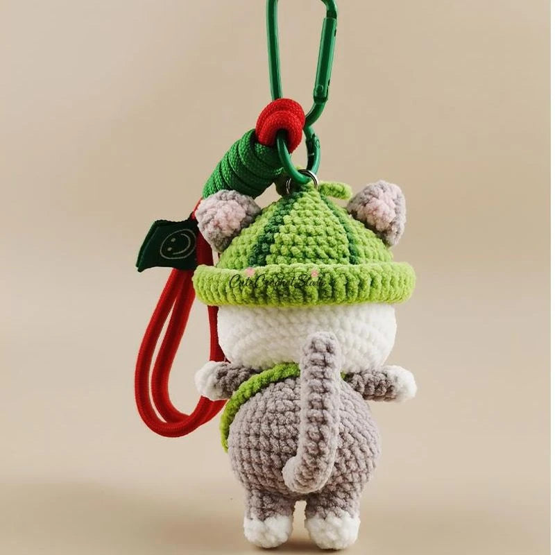 CCS Cute Watermelon Cat Doll Bag Pendant Pendant Keychain Pendant Niche Premium Gift