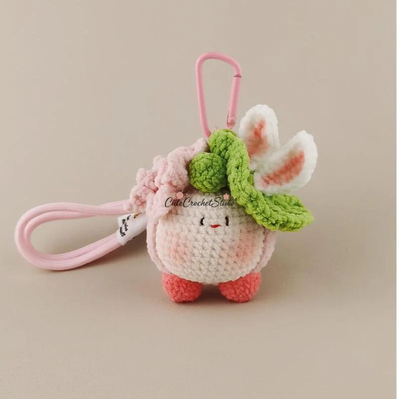CCS Cute lotus rabbit dumpling bag pendant bag pendant keychain high-end niche gift