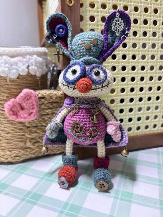 【003】Wool Yarn-Handcrafted Steampunk Rabbit -Crochet Doll