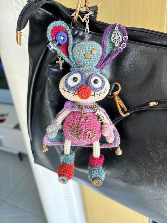 【003】Wool Yarn-Handcrafted Steampunk Rabbit -Crochet Doll
