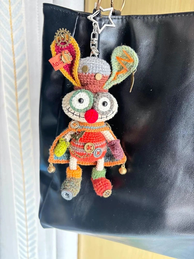 【005】Wool Yarn-Handcrafted Steampunk Rabbit -Crochet Doll