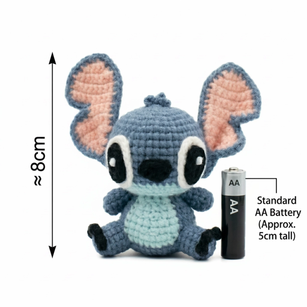 Handcrafted Blue Alien Crochet Bag Charm - Mini Crochet Keychain