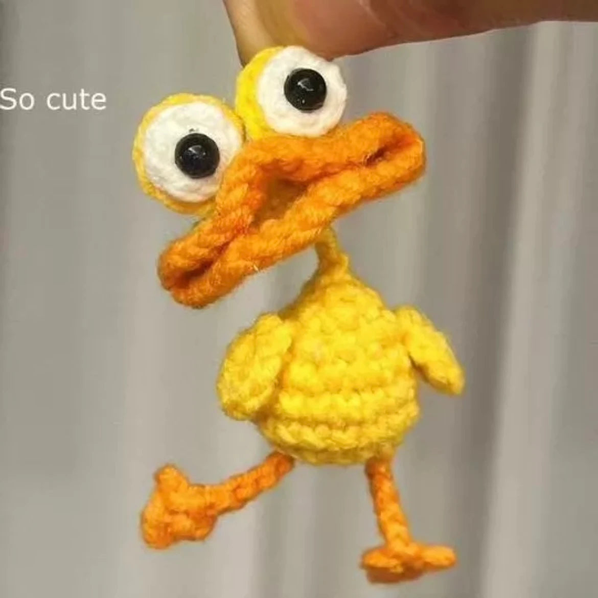 Hand-crocheted clown frog and yellow duck phone charm keychain gift ornament