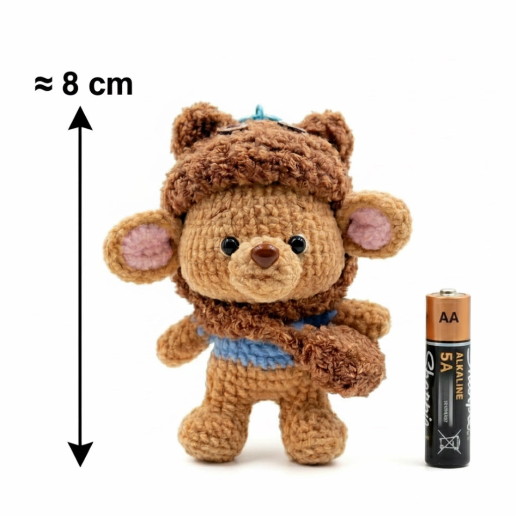 Handcrafted "Little Bean" Kangaroo Crochet Bag Charm - Fluffy Crochet Keychain